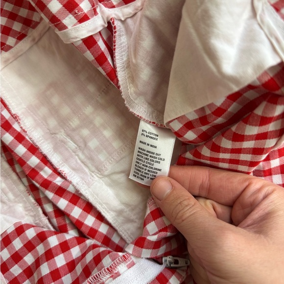 Crown & Ivy Shelby Gingham Scalloped Hem Cotton Blend Preppy Shorts Sz 18 💚🍄 - Picture 5 of 7